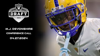 MJ Devonshires Conference Call  Round 7 Selection  2024 NFL Draft  Raiders [upl. by Armillda]