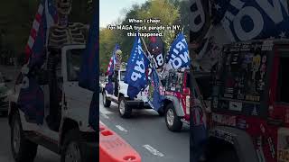 When i cheer for MAGA truck parade in NY this happend Trump 2024 trump usa america [upl. by Calendra]