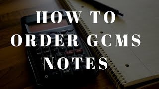 How to order GCMC Notes [upl. by Raman]