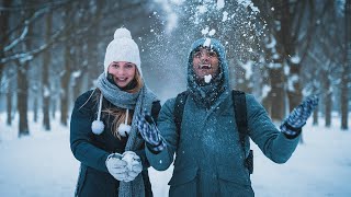 SNOWSTORM IN THE NETHERLANDS  Winter Hiking with CODE RED in The Hague [upl. by Kenlay610]