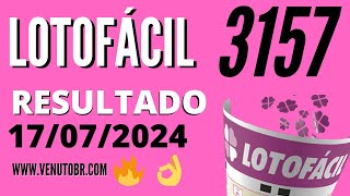 🍀 Resultado Lotofácil 3157 [upl. by Eenhpad]