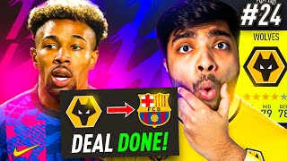 HE JOINS BARCELONA😳  FIFA 22 WOLVES CAREER MODE EP24 [upl. by Dolloff]