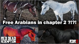 Four free Arabian Horse in chapter 2 in Red Dead Redemption 2 in 2021  Black Arabian RDR2 [upl. by Atims]