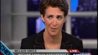 Rachel Maddow McCain Vs Obama on economics 091908 [upl. by Leeland]