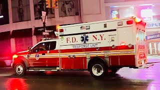 FDNY EMS AMBULANCE RESPONDING ON FORDHAM ROAD IN THE FORDHAM HEIGHTS AREA OF THE BRONX IN NEW YORK [upl. by Krueger]