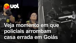 Polícia invade casa Vídeo mostra policiais arrombando portão de residência errada em Goiás [upl. by Aivon429]