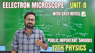 12th physics  Electron microscope  unit 8  public important 5markdual nature of radiationampmatter [upl. by Annaes]