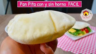 Pan pita SIN HORNO pan árabe fácil y rápido [upl. by Avehstab]