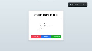 ESignature Maker with Download Using HTML CSS and JavaScript with Source Code [upl. by Tony]