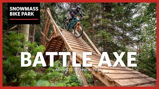 Snowmass Bike Park  BATTLE AXE TRAIL  Trail Preview POV [upl. by Avla]