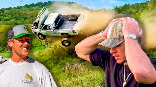 Whistlindiesel Launches Trucks Off A Cliff With Cleetus Mcfarland [upl. by Nelram801]