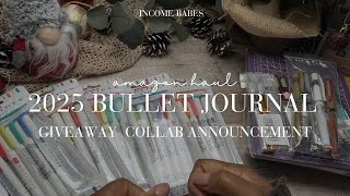 Giveaway Collab Announcement  2025 BULLET JOURNAL AMAZON HAUL for Creative Budgeting Ideas [upl. by Eetnod]