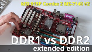 DDR1 Vs DDR2 RAM  MSI 915P Combo2  Long version unboxing setting up and testing [upl. by Brenn]