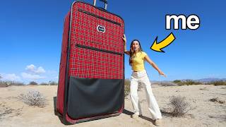 Surviving Using Worlds LARGEST Suitcase in the Desert [upl. by Notyalc425]