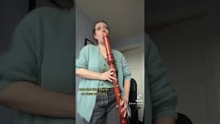 Mandalorian Theme  on a bass recorder teamrecorder shorts [upl. by Alvy76]