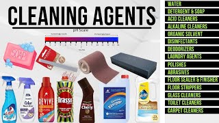 Cleaning Agents used in Hotel Housekeeping Classification of cleaning agents Common cleaning agent [upl. by Eenwat]