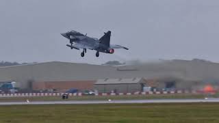 Grippen E wet departure and arrival on Friday at RIAT 23 [upl. by Oalsecnew606]