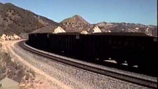 SP coal train descends Cajon Pass 1990 [upl. by Atinal]