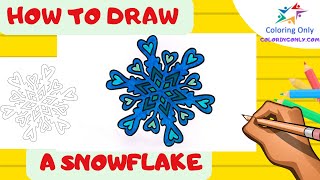 How to Draw A Snowflake in 6 minutes  StepbyStep Drawing Guide [upl. by Ocirnor476]