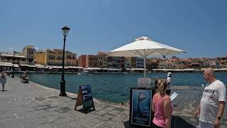 Chania Crete Walking tour of the city 20072024 Kreta Grecja Greece [upl. by Yddor]