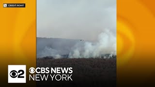 Crews battling wildfires across northern New Jersey [upl. by Kamila]