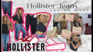 HOLLISTER JEANS TRY ON HAUL [upl. by Bryanty]