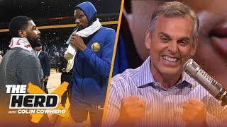 Colin Cowherd talks Kyrie amp Durant to Knicks rumors compares Harden and Westbrook  NBA  THE HERD [upl. by Aelak]