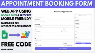 Appointment Booking Form Using Google Spreadsheet Data and Apps Script  B40 [upl. by Sudoeht]