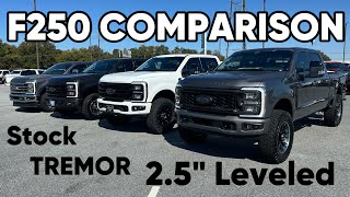 2024 Ford F250 Lariat TREMOR amp 25” Leveled COMPARISON [upl. by Hultin]