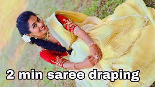 ഈ വിഷുവിന് variety ആയി സാരി ഉടുക്കാം 2 min saree draping for VishuVishu series 8Asvi Malayalam [upl. by Delphina]