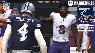 Madden 25 Dallas Cowboys vs Baltimore Ravens Week 3 Sim 2024 Full 15 Minute Quarters Game Play [upl. by Carena]