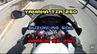 APRILIA RS 250  YAMAHA TZR 250  SUZUKI RG 500 [upl. by Chace306]