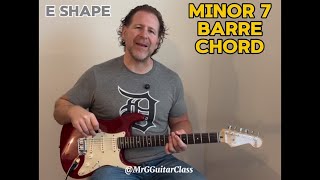 Minor 7 Barre Chord  E Shape shorts guitartutorial guitarlesson guitar guitarplayer guitarra [upl. by Juliette142]