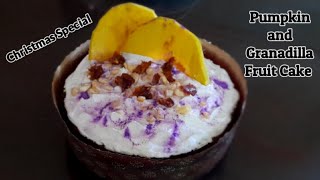 Pumpkin Granadilla Fruit CakeSuper Moist Fruit cakeSimple decoration with spoonChristmas Special [upl. by Akeylah215]