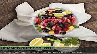 Olicity Cheese Cloths Grade 100 20x20Inch Hemmed Cheesecloth for Straining Reusable 100 Unbleac [upl. by Akinek]