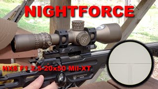 NIGHTFORCE NX8 2520x50 F1 MilXT  Wonderful [upl. by Anaiad]