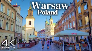 Warsaw Poland  Summer Walking Tour 2023  4K Ultra HD [upl. by Atsirc]