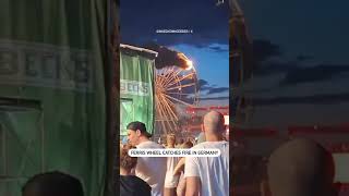 Fire breaks out on ferris wheel in Germany [upl. by Sajet]