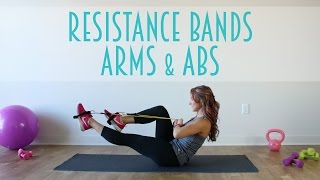 Resistance Band Arms amp Abs Workout [upl. by Hesther]