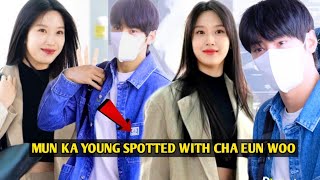 OMG😲 Cha Eun woo Spotted with Mun Ka young at Incheon Airport heading to Japan See fans reaction [upl. by Accever726]