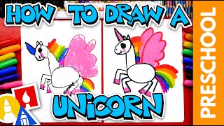 How To Draw A Unicorn  Preschool [upl. by Anilra]