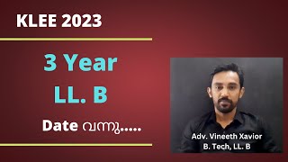 KLEE 2023  3 Year LL B  Exam Notification and Date വന്നു [upl. by Ellicec]