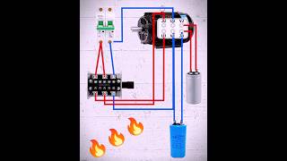 Motor Connection With Capacitor  electric shorts 🔥 [upl. by Aetnuahs]