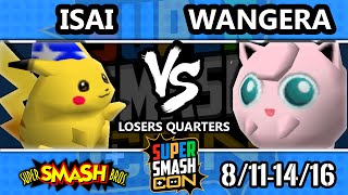 SSC 2016 Smash 64  Isai Pikachu Vs Wangera Jigglypuff  SSB64 Losers Quarters [upl. by Avle]