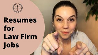 HOW TO PREPARE A RESUME FOR A LAW FIRM JOB Resume tips for 2020 [upl. by Dnamra]