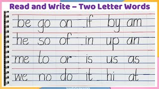 Read and write two letter words  say and write 2 letter words  two letter words  2 letter words [upl. by Garfield]