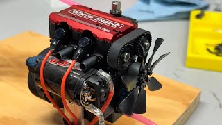 Small NITRO 2 Cylinder 4 Stroke Engine Build And Test [upl. by Eahsal]