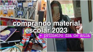 COMPRANDO MEU MATERIAL ESCOLAR 2023 primeiro dia de aula vlog de volta as aulas etc [upl. by Elimac922]