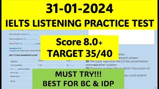 IELTS LISTENING PRACTICE TEST 2024 WITH ANSWERS  31012024 [upl. by Nennek]