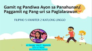 FILIPINO 5 QUARTER 2 WEEK 3 GAMIT NG PANDIWA AYON SA PANAHUNANPAGGAMIT NG PANGURI SA PAGLALARAWAN [upl. by Ahsieka]